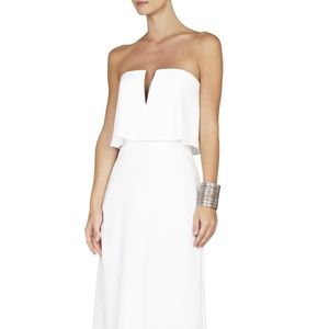 BCBG Alyse Strapless Overlay Gown Maxi Dress NWT